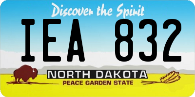 ND license plate IEA832