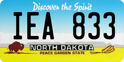 ND license plate IEA833