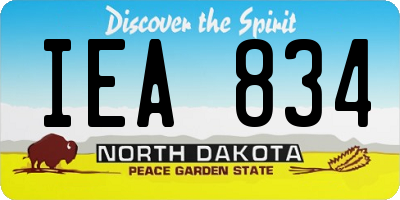 ND license plate IEA834