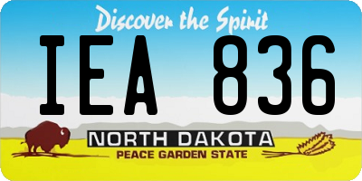 ND license plate IEA836
