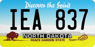 ND license plate IEA837