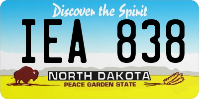 ND license plate IEA838