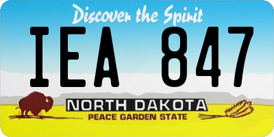 ND license plate IEA847