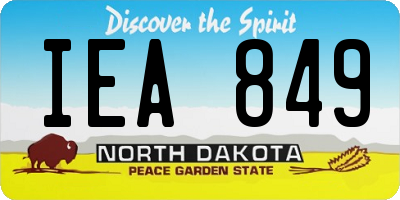 ND license plate IEA849