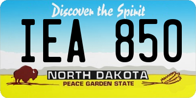 ND license plate IEA850
