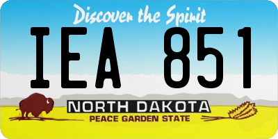 ND license plate IEA851