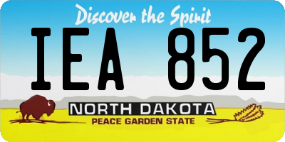 ND license plate IEA852
