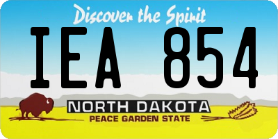 ND license plate IEA854