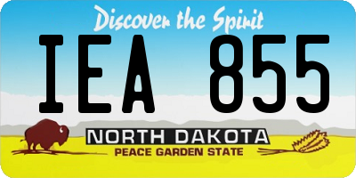 ND license plate IEA855