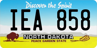 ND license plate IEA858