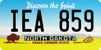 ND license plate IEA859
