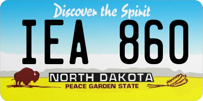 ND license plate IEA860