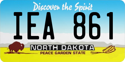 ND license plate IEA861