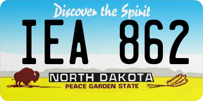 ND license plate IEA862