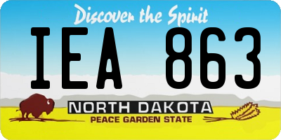 ND license plate IEA863