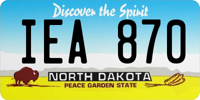 ND license plate IEA870