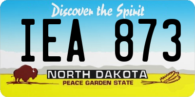 ND license plate IEA873