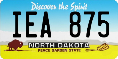 ND license plate IEA875