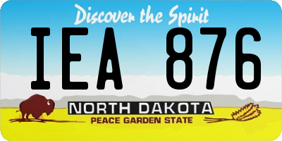 ND license plate IEA876