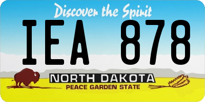 ND license plate IEA878