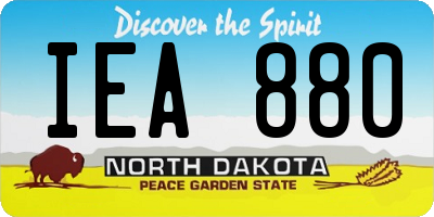 ND license plate IEA880