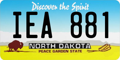 ND license plate IEA881