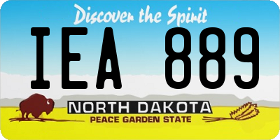 ND license plate IEA889