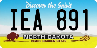ND license plate IEA891