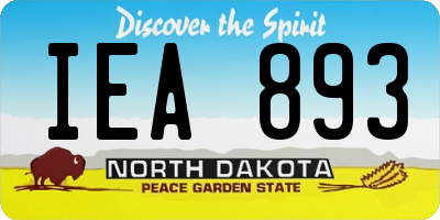 ND license plate IEA893