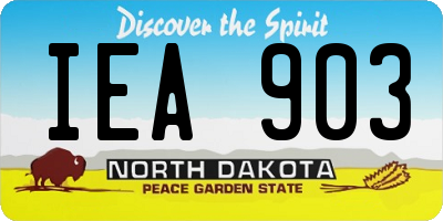 ND license plate IEA903