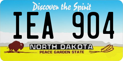 ND license plate IEA904