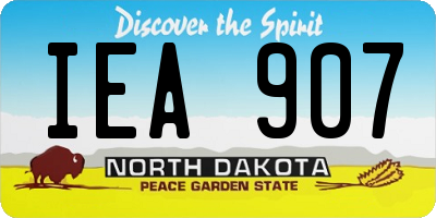 ND license plate IEA907