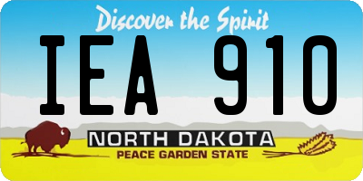 ND license plate IEA910