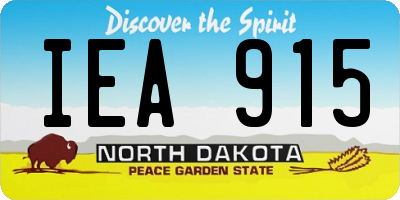 ND license plate IEA915