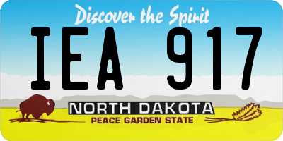 ND license plate IEA917