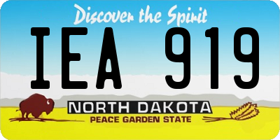 ND license plate IEA919