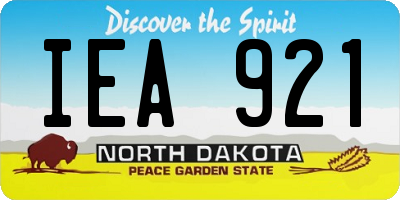ND license plate IEA921