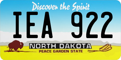 ND license plate IEA922