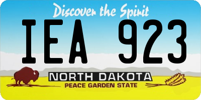 ND license plate IEA923