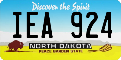 ND license plate IEA924