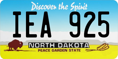 ND license plate IEA925