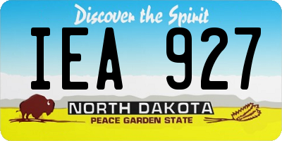 ND license plate IEA927