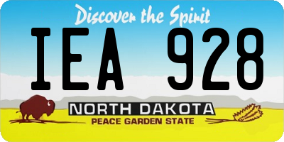 ND license plate IEA928