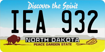 ND license plate IEA932