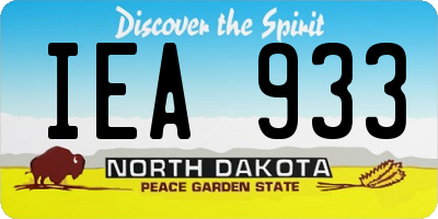 ND license plate IEA933