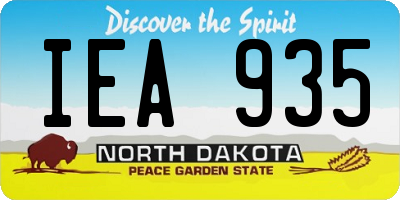 ND license plate IEA935