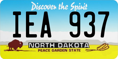 ND license plate IEA937
