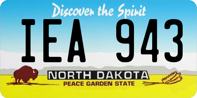 ND license plate IEA943