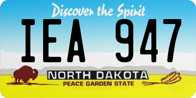 ND license plate IEA947