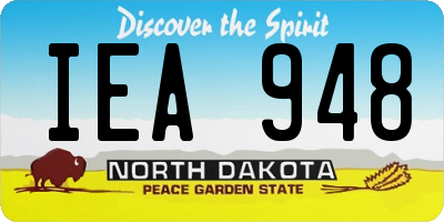 ND license plate IEA948